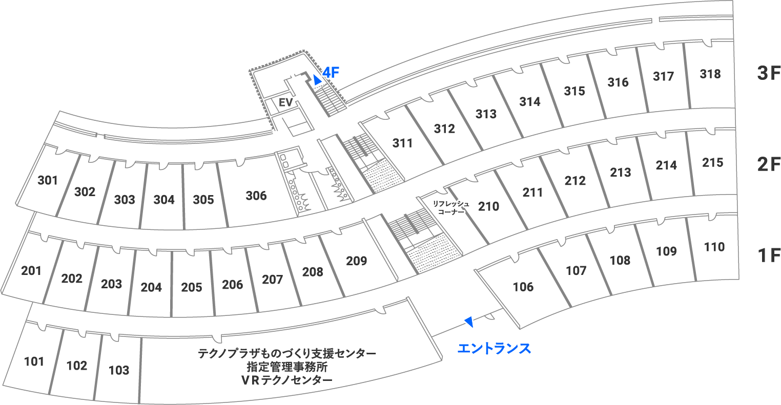 本館 4階の全体図